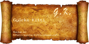 Györke Kitti névjegykártya